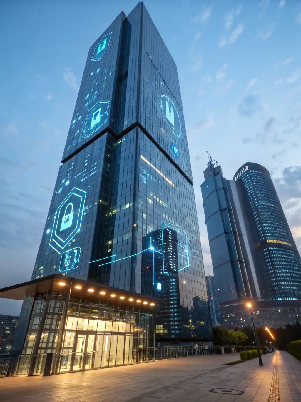 An image of a digital wallet and blockchain icons overlaying a luxury property background, representing Latam Power Brokers' Cryptocurrency Integration for Real Estate service.